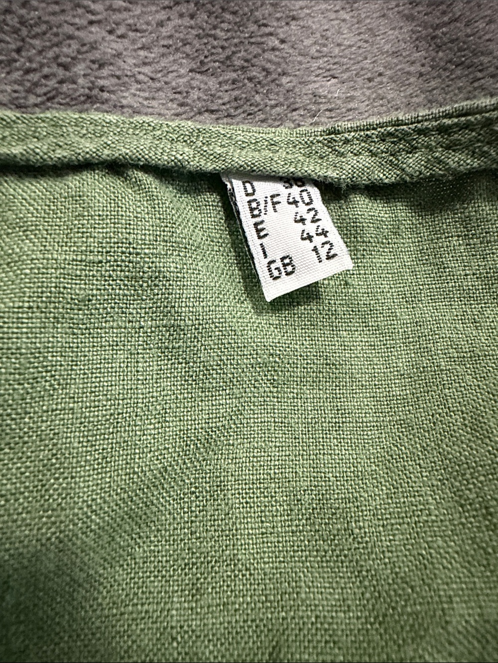 Trachten country house dress green 100% button down linen , made in Germany, M - Picture 4 of 8
